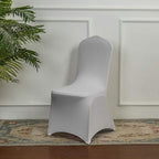 Peomeise 50pcs Stretch Spandex Chair Cover for Wedding Party Dining Banquet Event (White, 50)