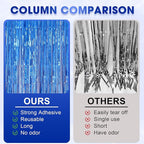 2 Pack Laser Blue Foil Fringe Backdrop Curtains, Tinsel Streamers Birthday Party Decorations, Fringe Backdrop for Graduation, Baby Shower, Gender Reveal, Disco Party
