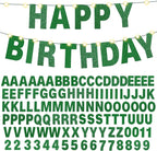 TaoBary 112 Pcs DIY Letter Kit Glitter Customizable Banner Letters Include 107 Letters and Numbers 3 Rope and 2 Needles for Birthday Halloween Christmas Wedding Valentine Party Decor(Green)