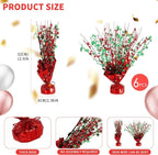 6 Pack Star Table Centerpieces for Party, Birthday Table Decorations for Kids Adults, Party Centerpieces for Tables for Wedding Baby Shower Graduation Holiday Event (Red Green)