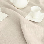 Solino Home Linen Table Runner 108 Inches Long - Classic Hemstitch 100% Pure Linen Light Natural Dining Table Runner 14 x 108 Inch for Fall, Autumn, Thanksgiving