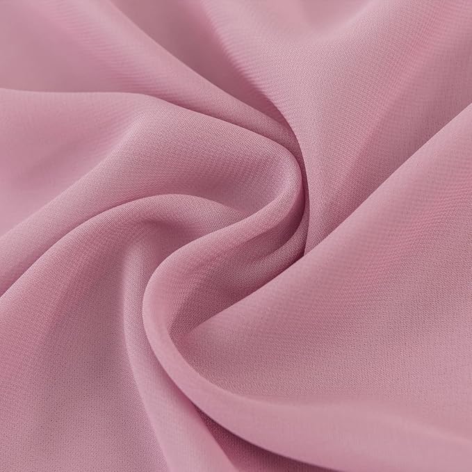 6Pack 9ft Chiffon Table Runner 14x108 Inch Sheer Romantic Table Runner for Wedding Birthday Party Bridal Shower Outdoor Decoration-Dusty Pink