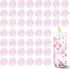 50 PCS Artificial Floating Beads for Centerpieces Vases, Pink Porcelain 8+3mm AB String Beads for Wedding Party Pearl String for Decor, String Pearls for Crafts Vase Filler