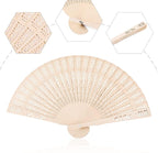 Durony 24 Piece Sandalwood Fans - Wooden Handheld Folding Fans, Scented, Vintage, for Wedding Decoration & Christmas Gifts, Natural