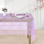 Lace Tablecloth Chic Table Fabric 60x120 Inch for Farmhouse Rustic Wedding Bridal Shower Party Decoration Rectangle Overlay Long Vintage Embroidered Reception Table Cloth Decor