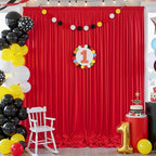 20×12ft Wrinkle Free Red Backdrop Curtain for Wedding Parties,4 Panels 5×12ft Long Soft Silky Polyester Backdrop Drapes Red Photo Back Drop Curtains for Photography Stage Christmas Background Cloth