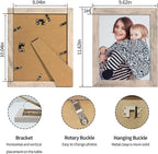 8x10 Picture Frame Set of 4, Smoke Gray Frame with High Definition Real Glass, 8 x 10 Wood Photo Frame for Tabletop Display and Wall Mounting