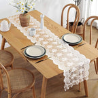 White Lace Table Runner 72 Inches Long,Table Decoration ,Vintage Kitchen Dining Table Decoration ,Table lace Runner, Exquisite Lace Fabric for Wedding /Reception Bridal Shower /Holiday Party