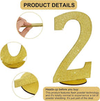 TONIFUL 11.8 Inch Gold Glitter Numbers Table Centerpieces 0-9 Birthday Party Decorations,Shining Gold Digital 2 for Birthday Party,Wedding,Bridal Shower,Engagement,Photo Shoot,Anniversary