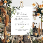 Welcome to Our Wedding Sign With Stand - Floral Wedding Decorative Signage for Engagement Party