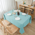 Biscaynebay Tablecloth for Rectangle Tables-90x132 Inch Aqua Blue Outdoor Picnic Table Cover-Rectangular Folding Table Cloths Water Resistant for Kitchen Camping Dining Room Patio Banquet Party
