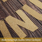 TaoBary 112 Pcs DIY Letter Kit Glitter Customizable Banner Letters Include 107 Letters and Numbers 3 Rope and 2 Needles for Birthday Halloween Christmas Wedding Valentine Party Decor(Champagne Gold)