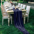 10 Pack 10ft Navy Blue Chiffon Table Runners Wedding Table Runner Sheer Romantic Tulle Table Runner for Christmas Wedding Bridal Tea Party Baby Shower Birthday Party Table Decorations(120 x 12 in)