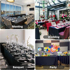 8 Pack Black Tablecloths 60 x 102 Inch Rectangular Table Cloths for Rectangle Tables 6ft, Wrinkle Resistant Black Table Cloth Washable Polyester Fabric for Buffet Wedding Party Banquet