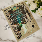 20PCS Castle Pocket Invitations, Quinceanera Invitations with Envelopes, Princess Invitation, Laser Cut quince invites (glitter light gold)