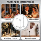 CHILL RECIPE Silver Taper Candle Stick Holders Tall Candle Holder, Vintage Candlesticks Holder Bulk for Home Decor Table Centerpiece Dining Party Festival Decorations(1 Set 3Pcs)