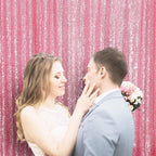 Poise3EHome Fuchsia Pink Sequin Backdrop, 6Ft x 8Ft Glitter Photography Background Curtains for Party Baby Shower Wedding Birthday Decoration
