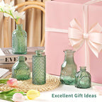 Glass Bud Vases in Bulk Set of 30 Pcs,Small Glass Vases for Flowers as Wedding Centerpieces for Tables,Clear Flower Vases Suitble for Wedding Decorations,Home Decor (Dark Green, 30 pcs)
