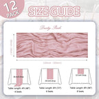 12 Pack Dusty Pink Cheesecloth Table Runner 10ft Boho Gauze Fabric Cheese Cloth Table Runner 35 x 120 Inch Rustic Sheer for Romantic Wedding Decor Baby Shower Party Table Centerpiece Decoration