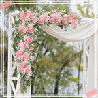 Zeyune 8 Pcs Wedding Silk Flowers Fake Silk Flowers Faux Bouquet Hydrangea Bouquets for Wedding Birthday Party Table Centerpieces Home Decoration(Pink,Peony)