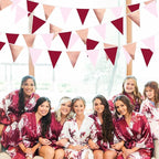 Burgundy Party Decorations Rose Gold Maroon Pink Fabric Triangle Pennant Banner Pink Garnet Flag Bunting Garland for Graduation Wedding Birthday Bridal Shower Bachelorette Anniversary Party Supplies