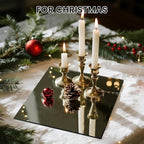 Square Glass Mirror Centerpieces, 12Pcs 12" Mirror Centerpieces for Tables, Glass Trays for Wedding Decorations, Parties, Baby Shower
