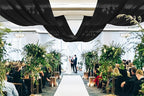 6 Panels Black Ceiling Drapes for Wedding, 5ftx30ft Ceiling Drapes Cheesecloth Sheer Fabric Curtain Wedding Arch Draping Fabric Romantic Ceilings Decorations for Weddings Party Ceremony Stage