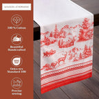 Maison d' Hermine Table Runner 100% Cotton Single Layer Table Runners 72 inches Long for Thanksgiving Christmas Decorations Home Kitchen Dining Party Wedding (Winter Jouy, 14.5" x 72")