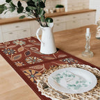 Snycler Table Runner Boho Table Runners Vintage Elegant Farmhouse Table Center Linen Decor for Home Dining Party Entrance (13x72 Inch) Red