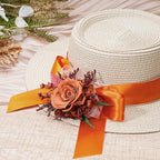 LaRibbons Orange Ribbon 1 Inch 25 Yards Luxury Double Faced Russet Orange Silk Ribbon for Flower Bouquet Crafts Gift Wrapping Wedding Party Decoration