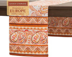 Maison d' Hermine Table Runner 100% Cotton Double Layer Table Runners 72 inches Long for Thanksgiving Christmas Decorations Home Kitchen Dining Party Wedding (Palatial Paisley, 14.5" x 72")