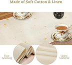 Mushroom Kitchen Table Runner, Gothic Moon Star Plants Witchy Moonlit Flower Butterfly Table Runner for Kitchen Dinner Living Room Drapes, 13x36 Inch White