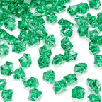 DomeStar 150PCS Fake Ice, Vase Fillers Green Acrylic Fake Diamonds Plastic Gems for Fish Tank Table Scatter Decoration