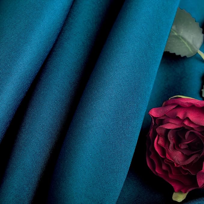 Ascoza 2pack 60x120 Inch Peacock Blue Rectangular Tablecloth 6 Feet Table Cloth in Polyester Fabric for Wedding/Banquet/Restaurant/Parties