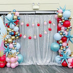 2FTx8FT Silver Glitter Sequin Curtain for Party Photography Backgrounds Wedding Backdrops Set of 4 Panels