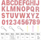 TaoBary 112 Pcs DIY Letter Kit Glitter Customizable Banner Letters Include 107 Letters and Numbers 3 Rope and 2 Needles for Birthday Halloween Christmas Wedding Valentine Party Decor(Rose Gold)
