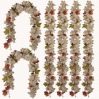 PARTY JOY 6PCS Leaf Garland, 5.6Ft Halloween Garland Artificial Maple Leaf Autumn Hanging Fall Vines Thanksgiving Decorations Fall Decor