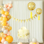 10 ft x 10 ft Wrinkle Free Ivory Backdrop Curtain for Wedding Parties, Polyester Ivory Photo Backdrop Drapes 2 Panels 5x10ft for Baby Shower Photoshoot Engagement Birthday Party Photography Background