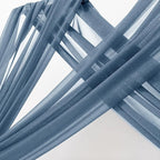 MLMC Dusty Blue Wedding Arch Draping Fabric 4 Panels 29" x 20 FT Extra Long Gauze Drapes Sheer Backdrop Curtains 6.6 Yards Outdoor Drapery Panels for Wedding Ceremony Party Ceiling Decoration