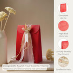 Boxes Craftory Pack of 20 Party Favor Boxes (6.69 x 2.75 x 9.25 inch) - Ideal for Christmas Gift, Graduation and Valentines Day - Red Silk