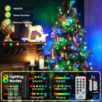 LORRYTE Connectable 100LED Christmas Lights Outdoor Indoor - 43FT Multicolor Globe String Lights with Remote, 8 Modes Plug in Fairy Light Waterproof for Christmas Decorations Bedroom Decor