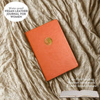 SETTINI Lined Journal, Ideal for Journaling - A5 Vegan Leather Notebook, 192 Archival-Quality Pages, QuillEase Bleed-Free Paper, Inner Pocket & Bookmark - Orange Journal for Women & Men, Orange Sun
