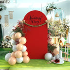 bricia Wedding Arch Backdrop Stand Cover, 5FT Double Sided Stretchy Arch Cover Fitted Wedding Birthday Party Banquet Decoration (Red 60''Lx25.2''W)