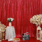 Eternal Beauty Red Sequin Backdrop, 20x10 Ft Glitter Background Curtains for Christmas Shimmer Photography Party Wedding Birthday Back Drop Decor