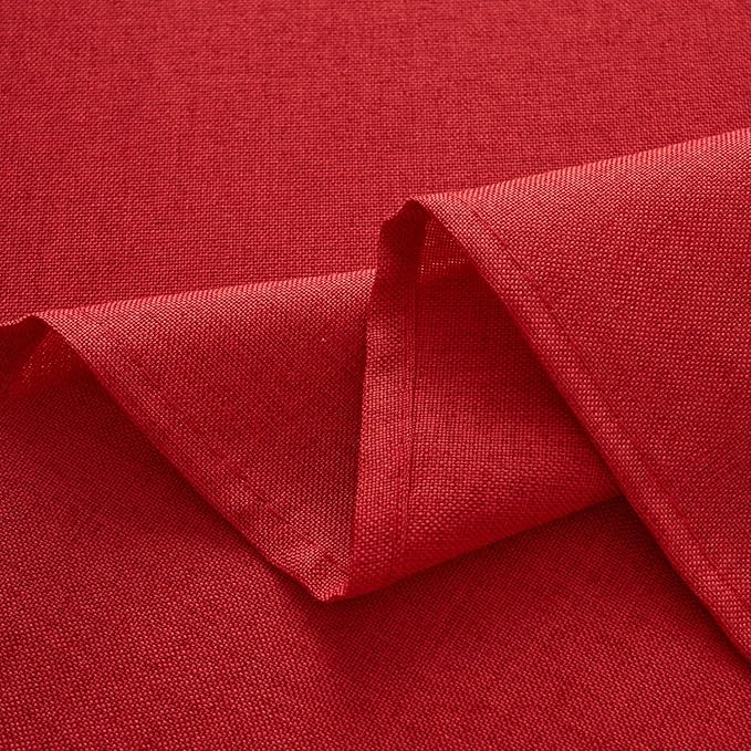 NLMUVW Red Linen Tablecloth Rectangle, Christmas Table Cloth Water Resistant Textured Table Cover for Kitchen Dining Coffee Party, 54 x 120 Inch