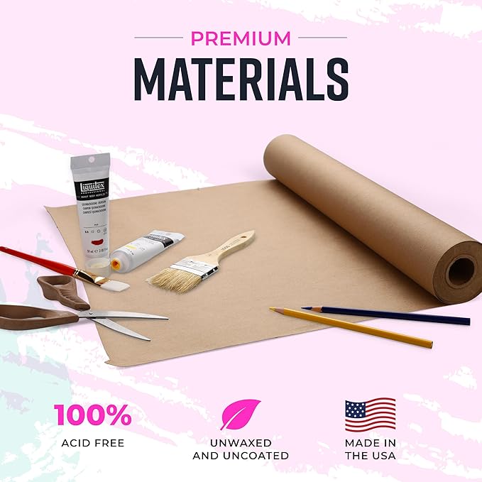 Bryco Goods 18" x 1200" Brown Kraft Packing Paper - USA Made - Versatile for Different Arts and Crafts Projects - Pin Up Your Work Or School Notes - Create Vision Board for Your Bedroom