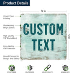 Custom Sign, Custom Street Sign, 11 Font Colors, 13 Font Styles, 4 Hole Options, 22 Sizes, 12x12 Inches, Rust Free DiBound, Fade Resistant, Made in USA by My Sign Center (Shabby Chic)