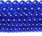 Mysterious Blue Chalcedony Stone Beads Gemstone Round Crystal Energy Jade Beads Stone Beads for Jewelry Making DIY Bracelet Necklace Jewelry Making 1 Strand 15.5inch 4MM