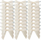 50pcs 2-1/2" Mini Satin Ribbon Bows with Twist Ties for Crafts Gift Wrapping Packing Christmas Decoration (2.5"-Ivory)