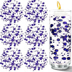 50 PCS Artificial Floating Beads for Centerpieces Vases, Dark Purple 8+3mm String Beads for Wedding Party Faux Pearl String for Decorating, String Pearls for Crafts Vase Filler